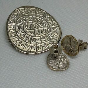 Silver Coin Pendant and Earring Set
